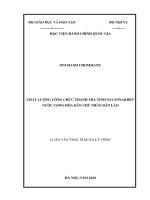 Chất lượng công chức thanh tra tỉnh savanakhet nước cộng hòa dân chủ nhân dân lào 