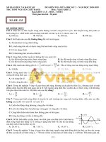 Đề kiểm tra giữa học kì 2 môn Vật lí lớp 12 năm học 2018-2019 – Trường THPT Nguyễn Chí Thanh (Mã đề 135)