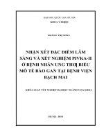 Nhận xét đặc điểm lâm sàng và xét nghiệm PIVKA  II ở bệnh nhân ung thư biểu mô tế bào gan tại bệnh viện bạch mai 