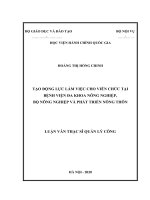 Tạo động lực làm việc cho viên chức tại bệnh viện đa khoa nông nghiệp, bộ nông nghiệp và phát triển nông thôn 