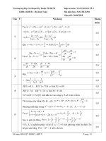 Đáp án đề thi học kỳ II năm học 2018-2019 môn Toán kinh tế 2 - ĐH Sư phạm Kỹ thuật