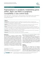 Polymorphisms in xenobiotic metabolizing genes (EPHX1, NQO1 and PON1) in lymphoma susceptibility: A case control study