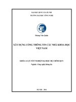 đồ án xây dựng cổng thông tin các nhà khoa học việt nam