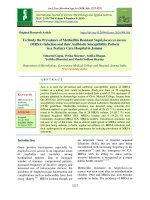 To study the prevalence of methicillin resistant staphylococcus aureus (MRSA) infection and their antibiotic susceptibility pattern in a tertiary care hospital in Jammu