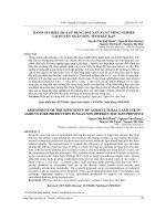Đánh giá hiệu quả sử dụng đất sản xuất nông nghiệp tại huyện Ngân Sơn, tỉnh Bắc Kạn