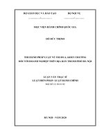 Thi hành pháp luật về thi đua, khen thưởng đối với doanh nghiệp trên địa bàn thành phố hà nội 
