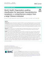World Health Organization grading classification for pancreatic neuroendocrine neoplasms: A comprehensive analysis from a large Chinese institution