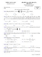 Đề kiểm tra giữa học kì 2 Giải tích lớp 12 năm học 2016-2017 – Trường THPT Đa Thức (Mã đề 628)
