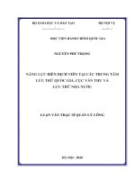 Năng lực biên dịch viên tại các trung tâm lưu trữ quốc gia, cục văn thư và lưu trữ nhà nước 