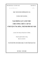 Tạo động lực làm việc cho công chức cấp xã ở huyện ứng hòa, thành phố hà nội 