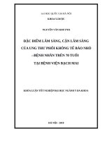 Đặc điểm lâm sàng và cận lâm sàng của ung thư phổi không tế bào nhỏ ở bệnh nhân trên 70 tuổi tại bệnh viện bạch mai 
