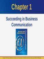 Lecture Business and administrative communication: Chapter 1 - Kitty O. Locker, Donna S. Kienzler