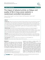 The impact of physical activity on fatigue and quality of life in lung cancer patients: A randomised controlled trial protocol