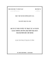 Quản lý nhà nước về trật tự an toàn giao thông đường bộ trên địa bàn thành phố hồ chí minh 