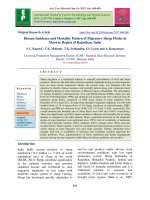 Disease incidence and mortality pattern of migratory sheep flocks in Marwar region of Rajasthan, India