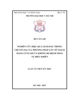 (Luận án tiến sĩ) Nghiên cứu hiệu quả giảm đau trong chuyển dạ của phương pháp gây tê ngoài màng cứng do và không do bệnh nhân tự điều khiển