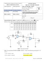 Đáp án đề thi cuối học kỳ II năm học 2018-2019 môn Kỹ thuật điện - Điện tử (Đề 1B) - ĐH Sư phạm Kỹ thuật