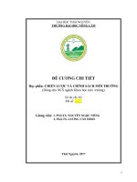 Đề cương chi tiết học phần: Chiến lược và chính sách môi trường (Dùng cho NCS ngành Khoa học môi trường)