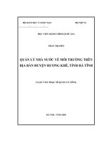 Quản lý nhà nước về môi trường trên địa bàn huyện hương khê tỉnh hà tĩnh 