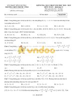 Đề kiểm tra giữa học kì 2 môn Toán lớp 12 năm học 2018-2019 – Trường THPT Phước Vĩnh (Mã đề 059)