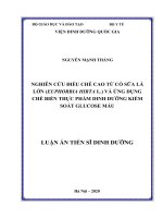 Nghiên cứu điều chế cao từ cỏ sữa lá lớn (euphobia hirta l ) và ứng dụng chế biến thực phẩm dinh dưỡng kiểm soát glucose máu 