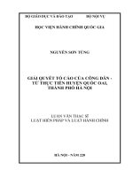 Giải quyết tố cáo của công dân   từ thực tiễn huyện quốc oai, thành phố hà nội 