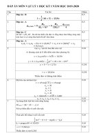 Đáp án đề thi học kỳ II năm học 2019-2020 môn Vật lý 1 - ĐH Sư phạm Kỹ thuật