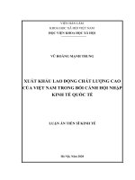 Xuất khẩu lao động chất lượng cao của việt nam trong bối cảnh hội nhập kinh tế quốc tế 