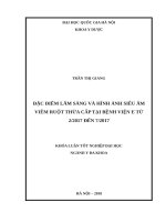 Đặc điểm lâm sàng và hình ảnh siêu âm viêm ruột thừa cấp tại bệnh viện e từ 2 2017 đến 7 2017 