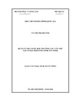 Quản lý nhà nước đối với công tác văn thư tại ủy ban nhân dân tỉnh tây ninh 