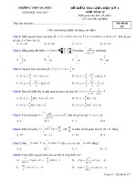 Đề kiểm tra giữa học kỳ 2 môn Giải tích lớp 12 năm học 2016-2017 – Trường THPT Đa Phúc (Mã đề 357)
