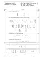 Đáp án đề thi học kỳ II năm học 2019-2020 môn Toán cao cấp A2 - ĐH Sư phạm Kỹ thuật
