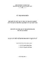 Đổi mới tổ chức quản trị các doanh nghiệp có ưng dụng thương mại điện tử tại việt nam 