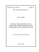 Năng lực thực thi công vụ của công chức tư pháp   hộ tịch cấp xã ở thị xã quảng yên tỉnh quảng ninh 