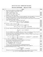 Đáp án đề thi học kỳ II môn Xác suất - Thống kê ứng dụng - ĐH Sư phạm Kỹ thuật