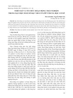 Thiết kế và tổ chức hoạt động trải nghiệm trong dạy học hàm số bậc nhất ở lớp 9 trung học cơ sở