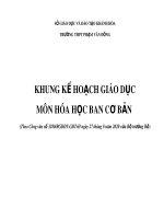 Bài giảng Khung kế hoạch giáo dục môn Hóa học lớp 10