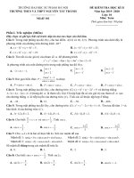 Đề thi học kì 2 môn Toán 10 năm 2019-2020 có đáp án - Trường THCS&THPT Nguyễn Tất Thành