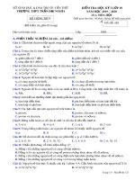 Đề thi học kì 1 môn Hóa học 10 năm 2019-2020 có đáp án - Trường THPT Trần Đại Nghĩa