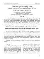 Tư tưởng sinh thái phật giáo trong truyện ngắn Nam Bộ đầu thế kỷ XXI