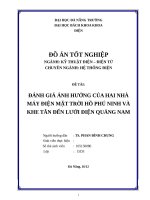 Ứng dụng phần mềm etap đánh giá ảnh hưởng hai nhà máy điện mặt trời hồ phú ninh và khe tân đến lưới điện quảng nam