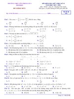 Đề kiểm tra giữa HK2 môn Toán 10 năm 2019-2020 có đáp án - Trường THPT Yên Phong số 1