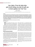Quy định về bảo hộ nhãn hiệu phi truyền thống của một số quốc gia và kinh nghiệm cho Việt Nam