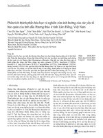 Phân tích thành phần hóa học và nghiên cứu ảnh hưởng của các yếu tố bảo quản của tinh dầu Hương thảo ở tỉnh Lâm Đồng, Việt Nam