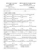 Đề thi học kì 1 môn Hóa học 10 năm 2019-2020 có đáp án - Sở GD&ĐT Quảng Nam