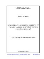Quản lý hoạt động hướng nghiệp và tư vấn việc làm cho sinh viên ở trường cao đẳng thống kê 