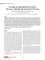 Tác động của Hiệp định đối tác kinh tế Việt Nam - Nhật Bản đến nền kinh tế Việt Nam