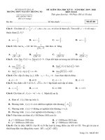 Đề thi học kì 2 môn Toán 11 năm 2019-2020 - Trường THPT Nguyễn Trường Tộ
