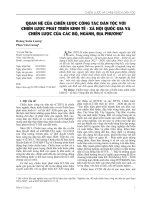 Quan hệ của chiến lược công tác dân tộc với chiến lược phát triển kinh tế - xã hội quốc gia và chiến lược của các bộ, ngành, địa phương