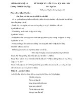 Đề thi học kì 1 môn Ngữ văn 12 năm 2019-2020 có đáp án - Trường THPT Hà Huy Tập